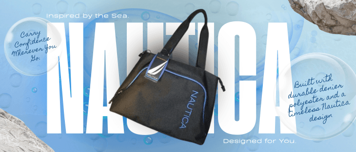 Nautica Steward Tote Bag – Black/Blue