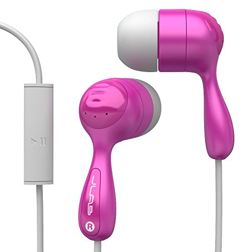 JLab Audio JBuds Hi-Fi Noise-Reducing Ear Buds with Universal Microphone, Guaranteed for Life - Pink