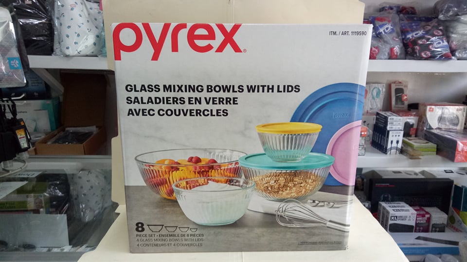 Pyrex 8-Piece 100 Years Glass Mixing Bowl Set
