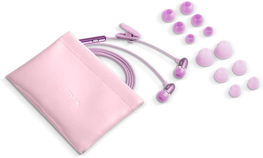 JLab Audio J6M High Fidelity Metal Ergonomic Earbuds Style Headphones w/Mic, Guaranteed for Life - Honeysuckle Pink