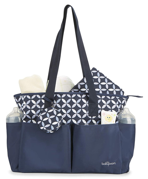 Baby Boom Ivy 4Piece Tote Diaper Bag Set, Navy, One Size