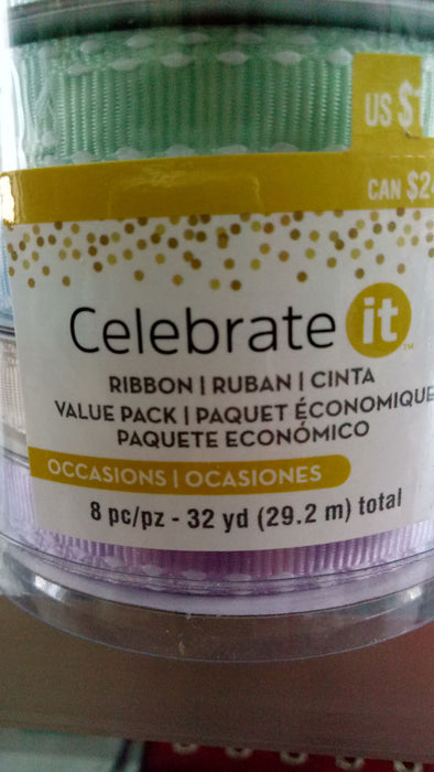 Celebrate IT- Ribbon - Value Pack (set of 8) (mixed colors) 32yds-decoration-celebrate it-eshopping