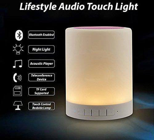 Cyber Frame Night Light With Bluetooth Speaker, Touch Control Led Bedside Table Lamp, Speakerphone / Tf Card/ Aux-In Supported-Electronics-Cyber Frame-eshopping