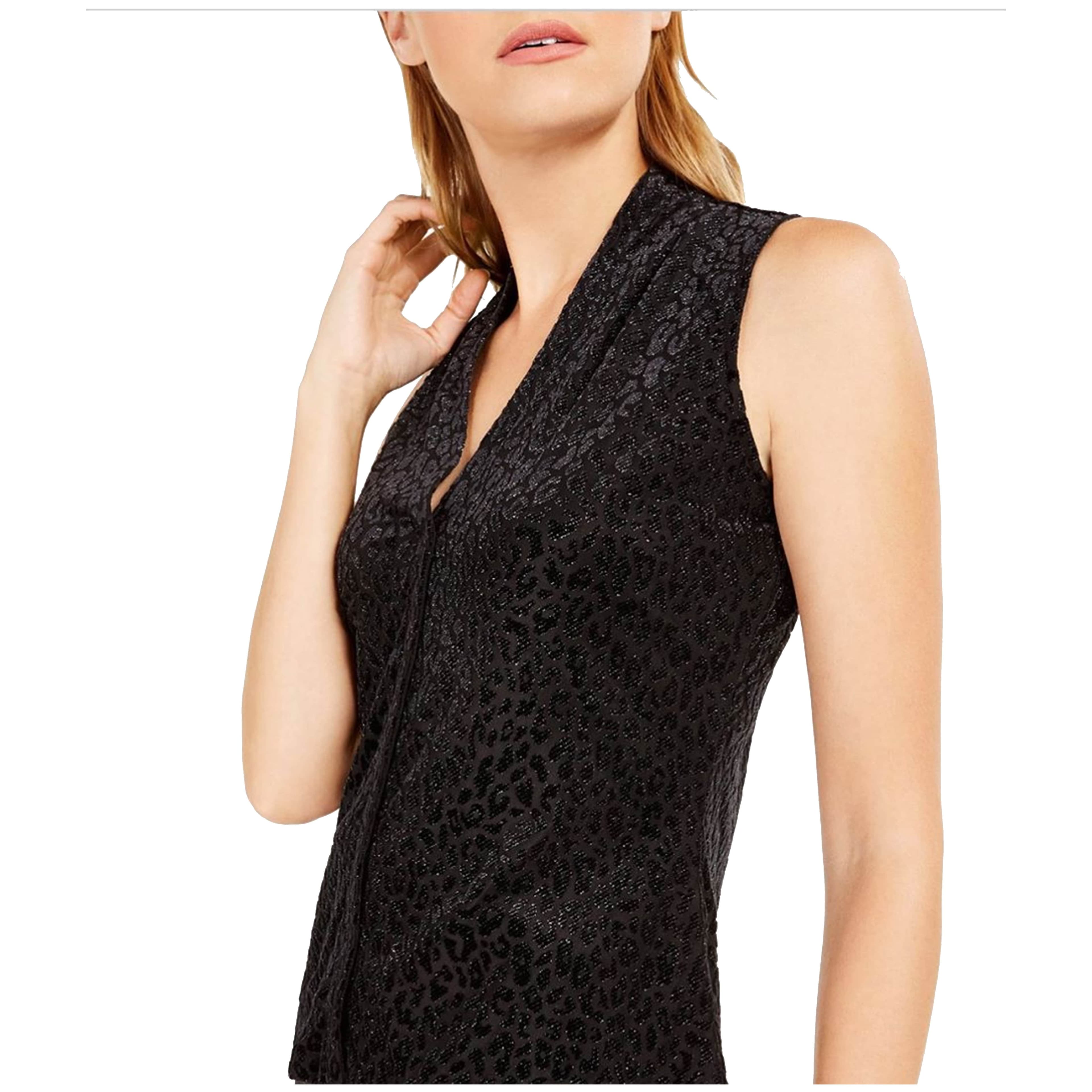 Calvin Klein Petite Textured Animal-Print Top