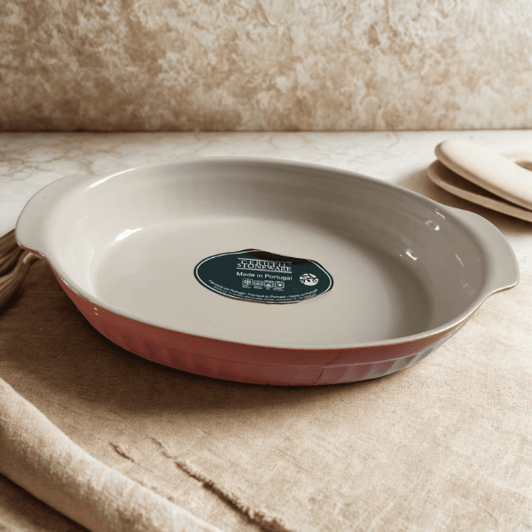 Cerutil Stoneware Oval Bakeware Red Orange – Made in Portugal