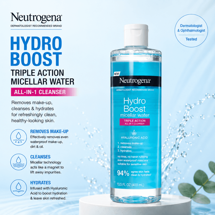 Neutrogena Hydro Boost Triple Action Micellar Water – 400ml