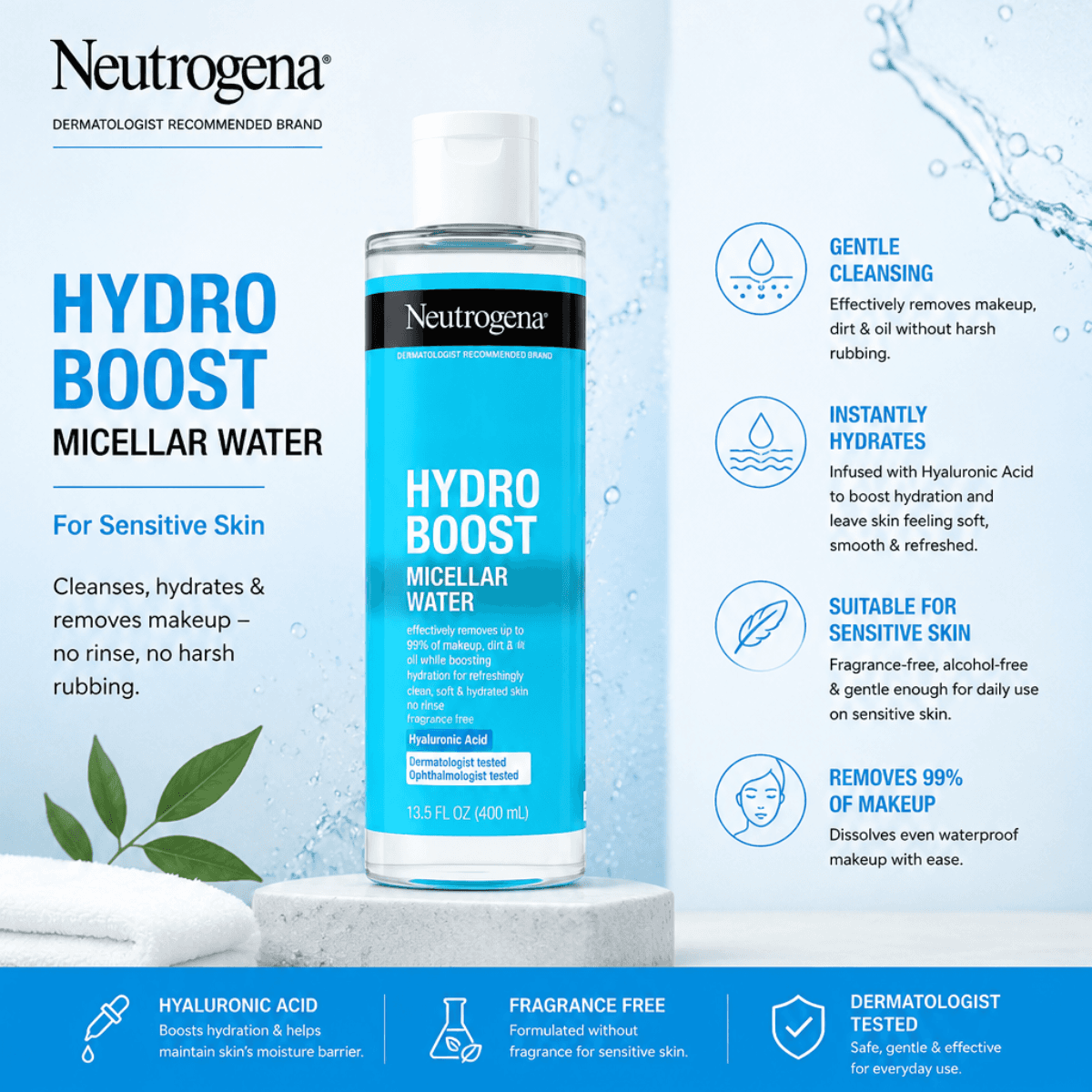 Neutrogena Hydro Boost Micellar Water – 13.5 fl oz (400mL)