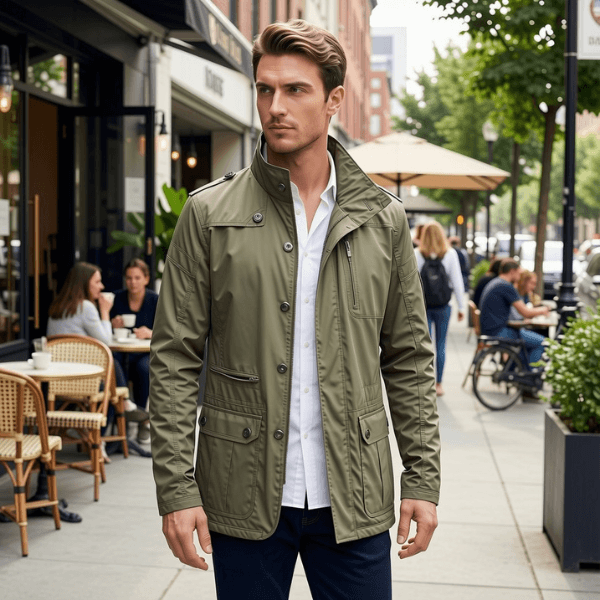 DGKaxiyaHM Men's Solid Color Slim Lined Jacket - XL