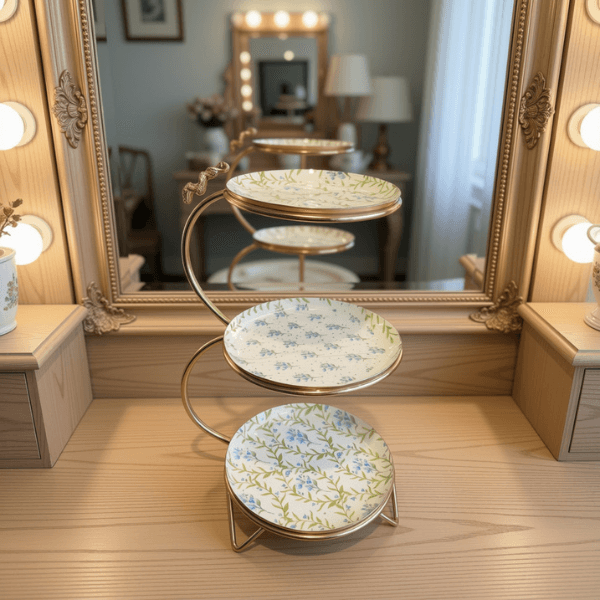 Floral Elegance 3-Tier Jewelry & Accessory Stand