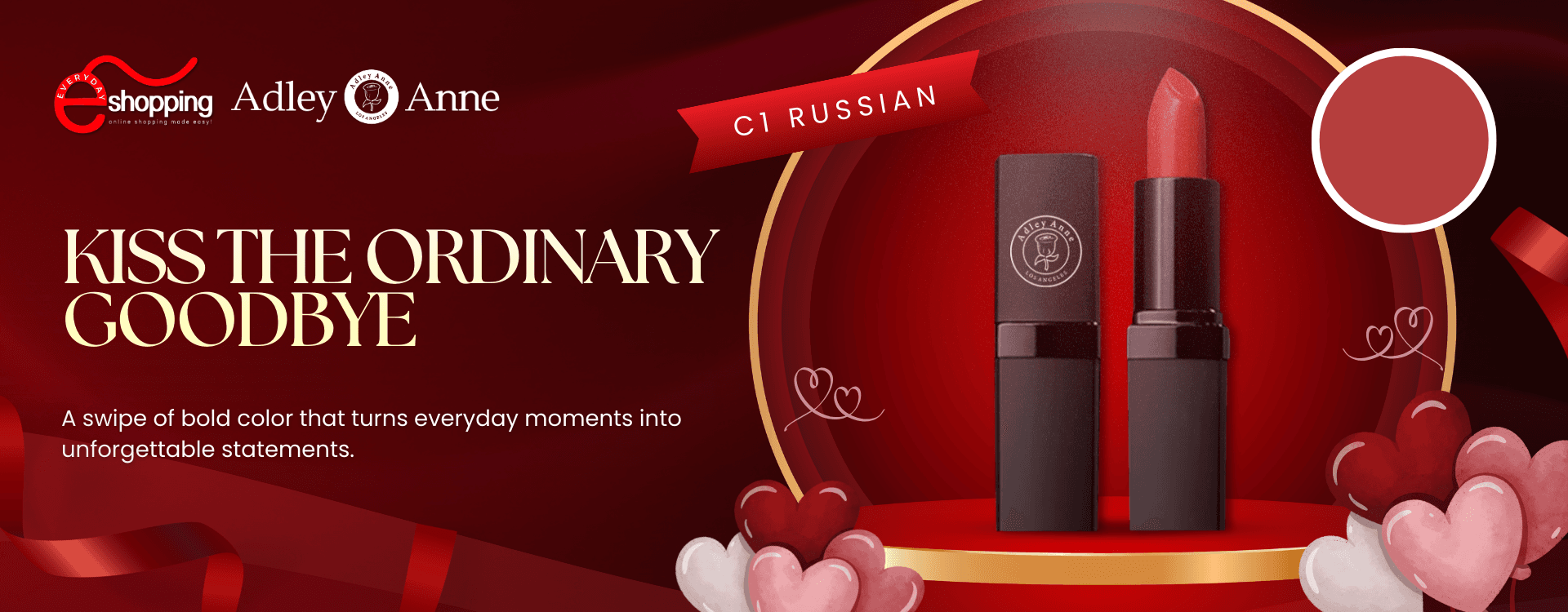 Adley Anne Lipstick C1 - Russian Intense Blue Red - Merlots & Reds Shades