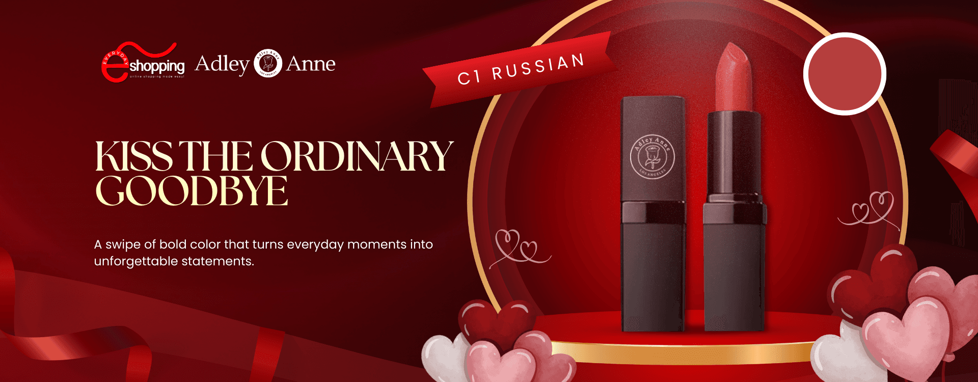 Adley Anne Lipstick C1 - Russian Intense Blue Red - Merlots & Reds Shades