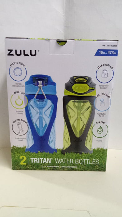 ZULU Torque 16oz Plastic Kids Water Bottle with Silicone Sleeve