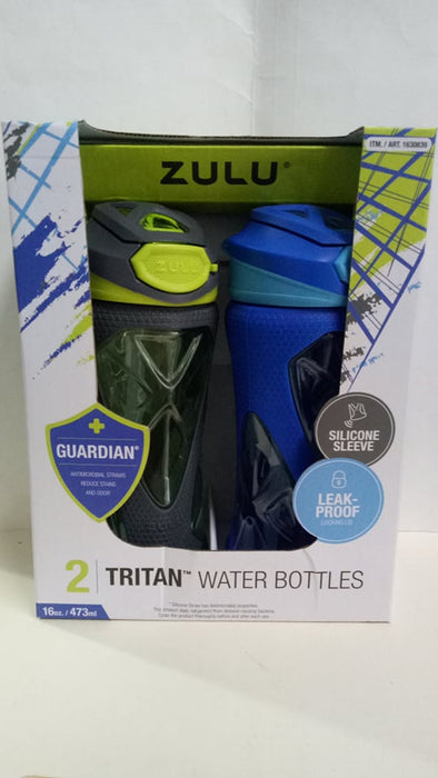 Zulu Torque 16oz Tritan Water Bottle (lavander w/green & yellow w/gray available) Sold by piece