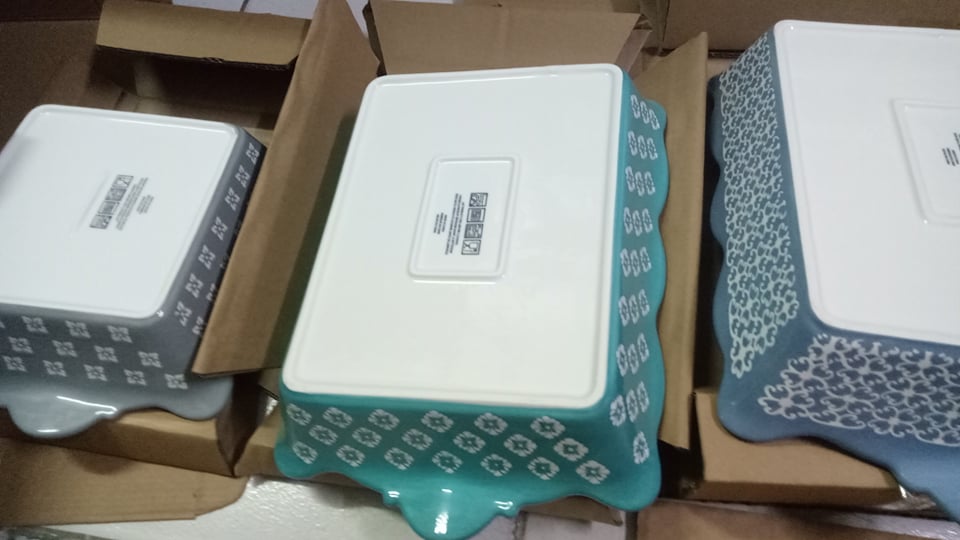 Medley Oven to Table Bakeware Bake & Serve Set 3Pc Dishwasher Safe (white,blue,sky)