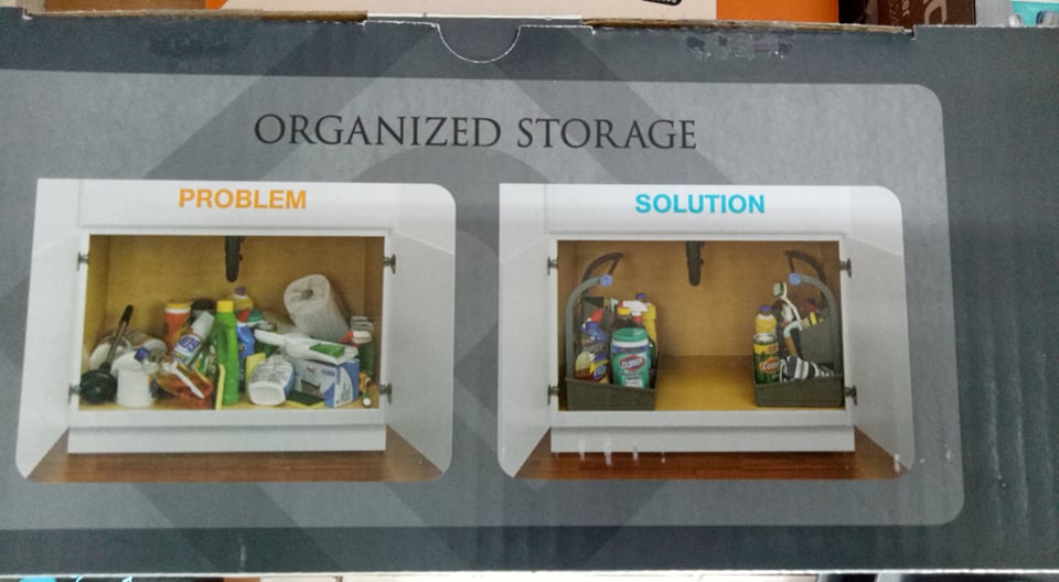 Polder Under Sink Cleaning Supplies Organizer/Storage Caddy (Gray)