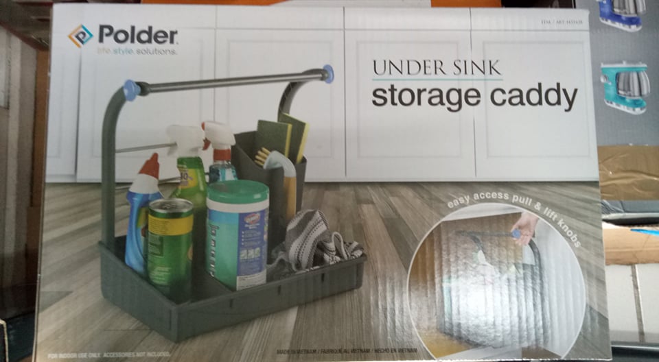 Polder Under Sink Cleaning Supplies Organizer/Storage Caddy (Gray)