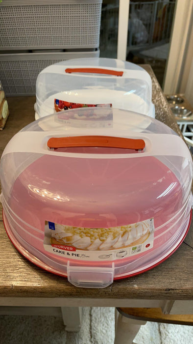 Curver Round Cake Box 27.5 x 27.5 x 8cm Plastic red