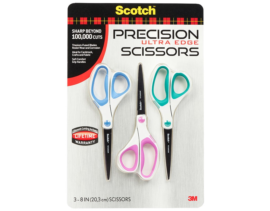 Scotch Precision Ultra Edge 8'' Scissor, 3 Count