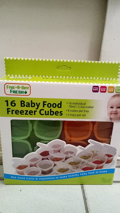 Five-a-Day Fresh 16pc Baby Food Freezer Cubes-Asst