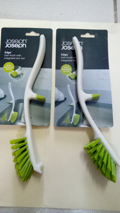 Joseph Joseph Edge Dish Brush, White & Green Combination