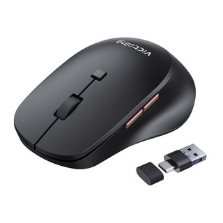 VictSing PC339 Wireless Mouse 2.4Ghz USB Type-C Slim Travel Mice with 5 Adjustable DPI Levels, 6 Buttons