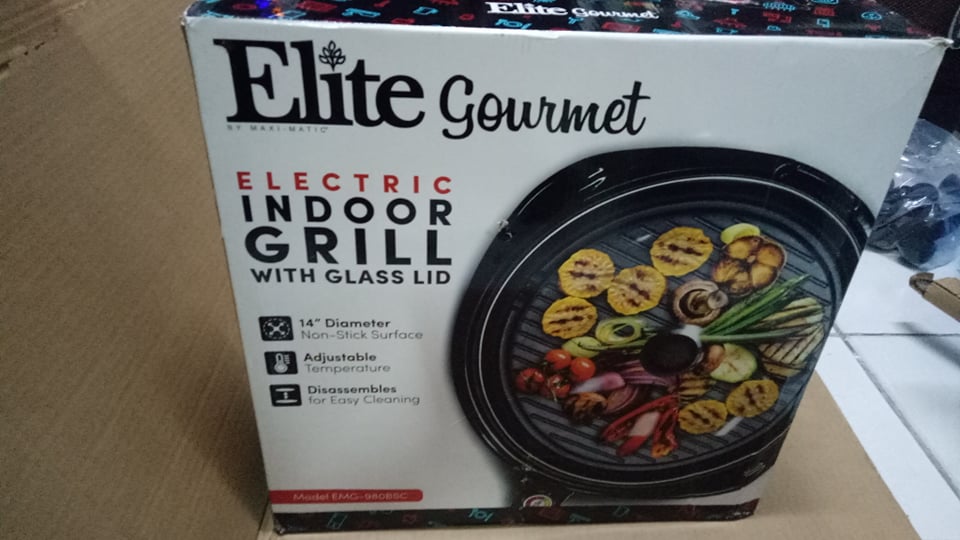 Elite Gourmet - Electric Indoor Grill with Glass lid - 120V