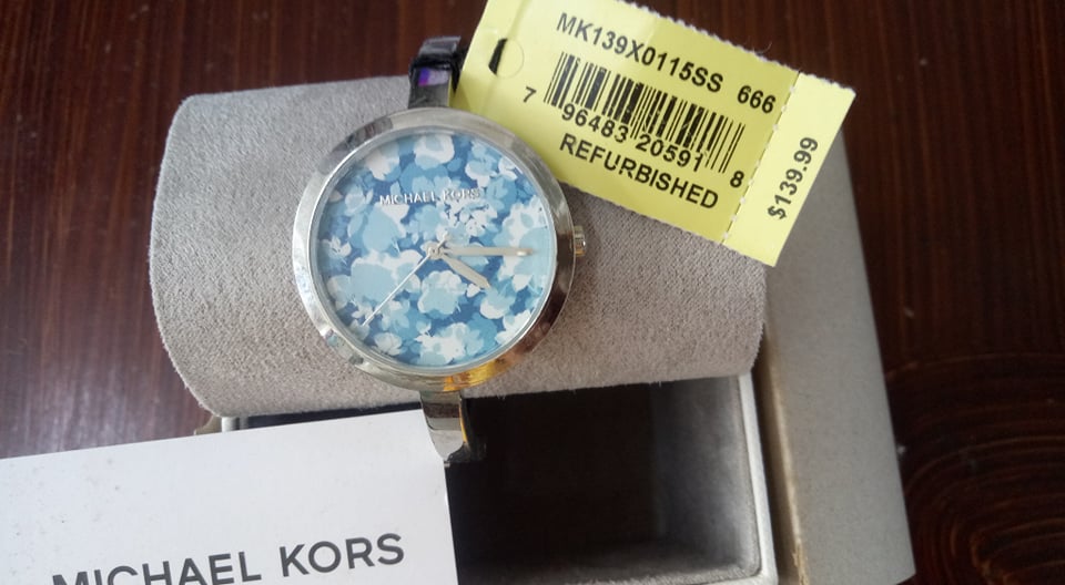 Michael Kors Blakley Silver-tone/Blue Watch (REFURBISHED)