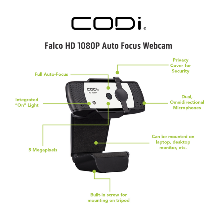 CODI FALCO HD 1080P AUTO FOCUS WEBCAM