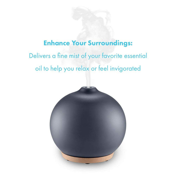 Ellia Adore Essential Oil Aromatherapy Diffuser | Ultrasonic Mist Humidifier, 150 ML Tank, 14 Hour Runtime | BONUS ITEMS Changing Lights & Uplifting Sounds, Remote Control