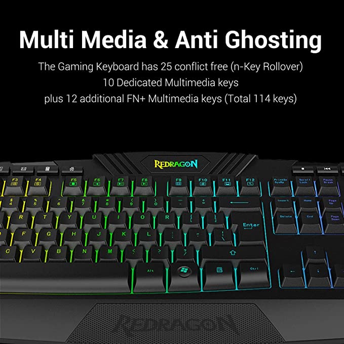 Redragon S101-5 Wired Gaming Keyboard and Mouse Combo, RGB Backlit Gaming Keyboard