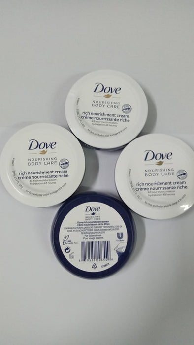 Dove Nourishing Body Care Care Face, Hand and Body Rich Nourishment Cream for Extra Dry Skin with 48 Hour Moisturization, 2.53 FL OZ