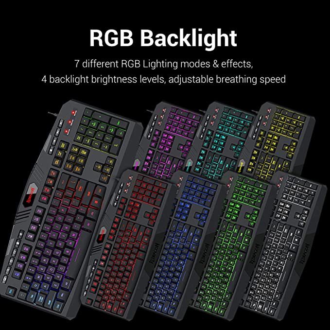 Redragon S101-5 Wired Gaming Keyboard and Mouse Combo, RGB Backlit Gaming Keyboard