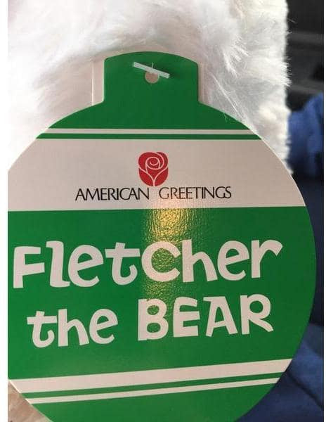 American Greetings White Plush Bear-Teddy Bear-American Greetings-eshopping