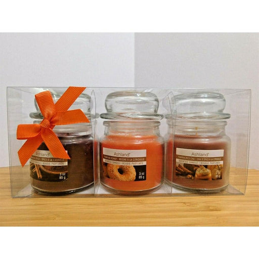 Ashland 3 Pack Fall Scented Candles: Pumpkin Spice/Pumpkin Donut/Cinnamon Spice-Candle-Ashland-eshopping