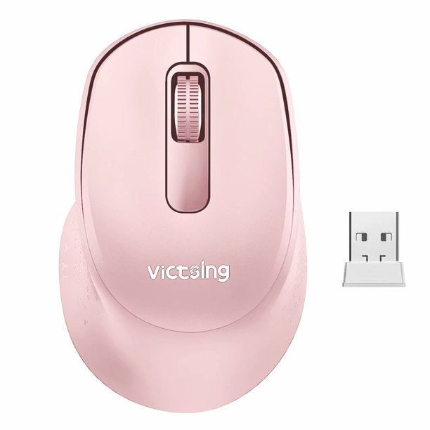 VicTsing Mini Ergonomic Wireless Mouse, Pink