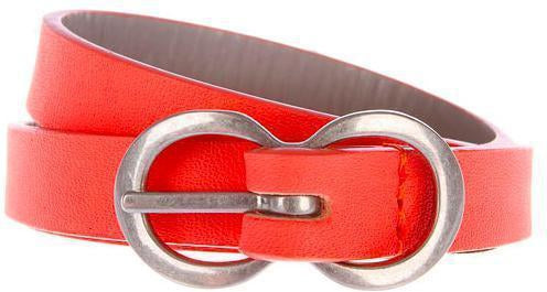Fossil Skinny Reversible Leather Belt - Hot Coral-Accessories-Fossil-eshopping