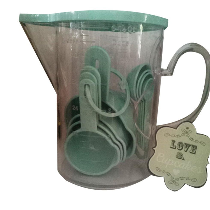 Green Measuring Cup Spoon Pitcher Set New-Measuring Cup-eshopping-eshopping