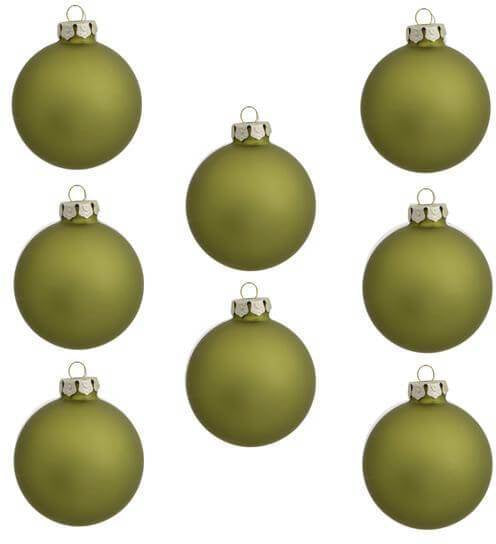 Holiday Living 8-Pack Green Matte Glass Ornament Set-Accessories-eshopping-eshopping