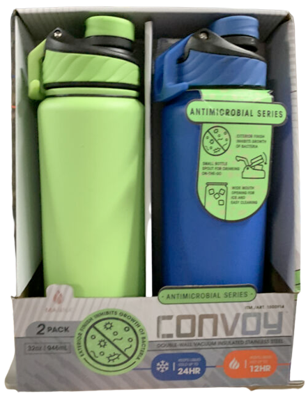 Manna Stainless Steel Convoy 32oz Water Bottle 2-pack- Sold per pc. (Available color: Apple green)