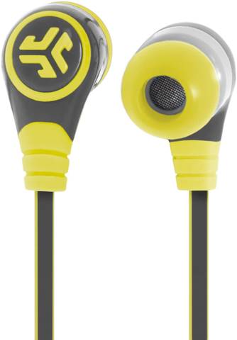 JLabs, JBuds Diego In-Ear, Rugged Design with Universal Microphone, Gray/Yellow