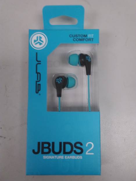 JLab Audio JBuds2 Premium in-Ear Earbuds Guaranteed Fit, Guaranteed for Life - Blue