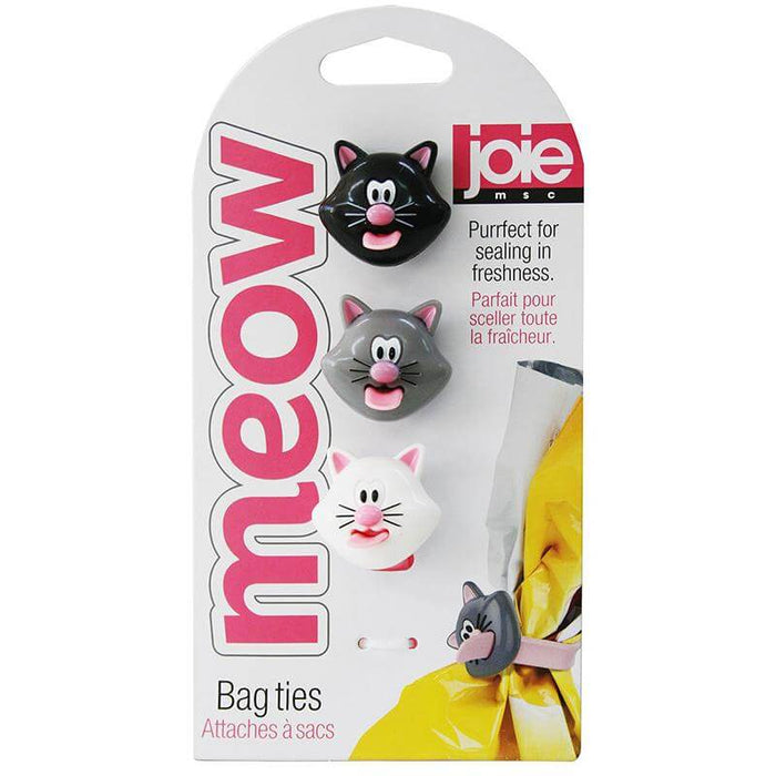 Joie Meow Bag Ties, Silicone, MSC International 12415 Set of 3-Bag Ties-Joie-eshopping