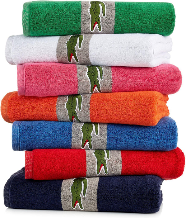 Lacoste Bath Towels Signature Croc Bath Towel — Everyday Eshopping
