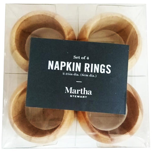 Martha Stewart Napkin Rings Set of 4 (2.25 in dia. ~ 6cm dia.)-Serveware-Martha Stewart-eshopping