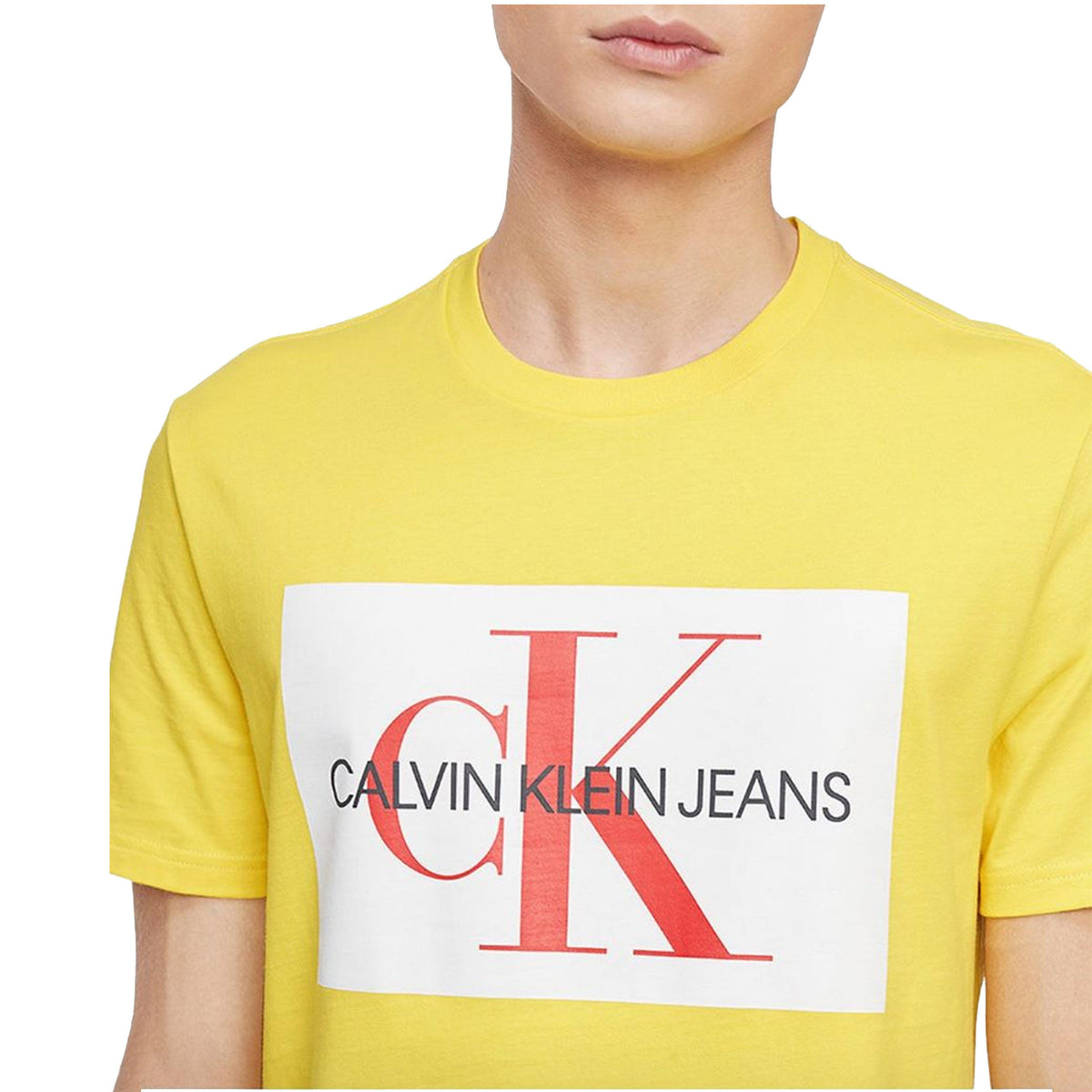 Calvin Klein Men's Monogram Logo Block Short Sleeve Crew Neck