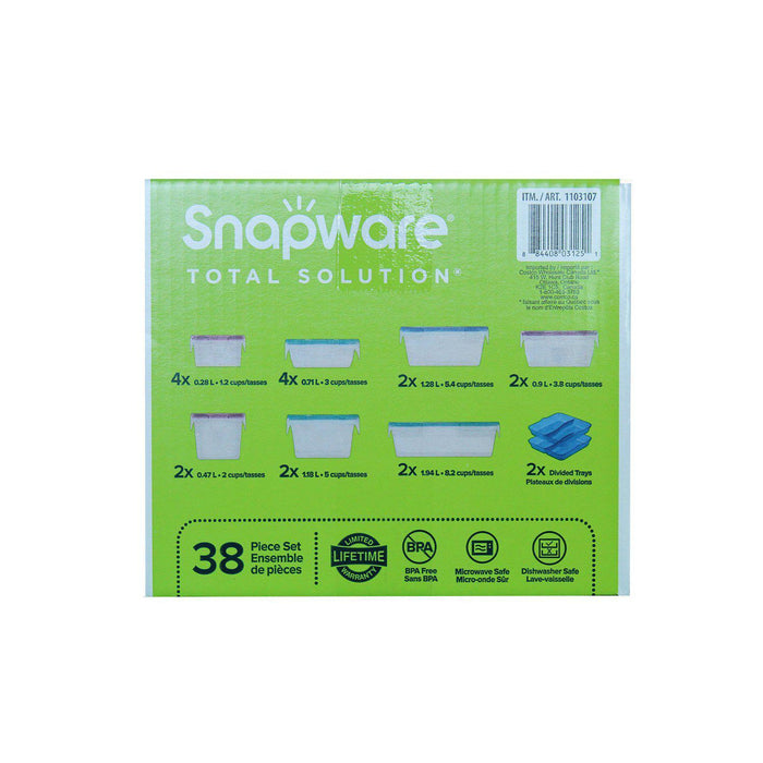Snapware Plastic Food Storage Set 38 Pieces-Storage & Containers-Snapware-eshopping